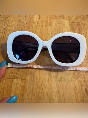 Chanel White Oval Sunglasses CC Logo Frame Made in Italy